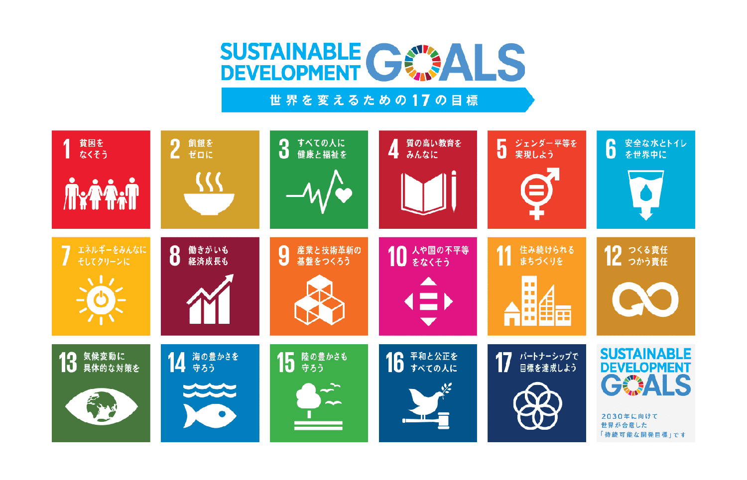 Sustainable Development Goals　世界を変えるための17の目標